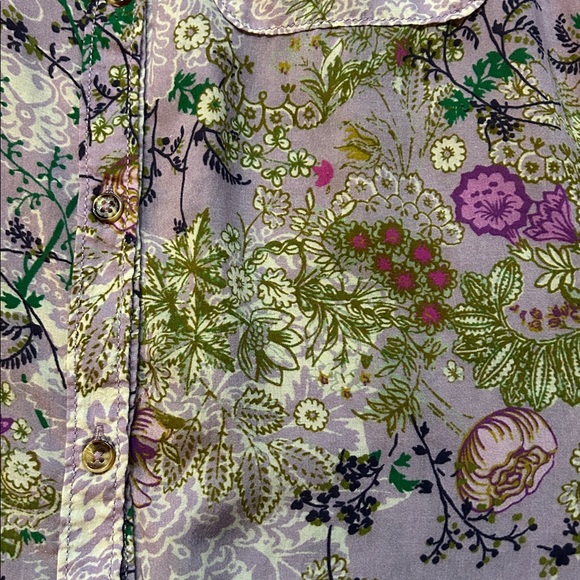ANTHROPOLOGIE PILCRO Romy Relaxed Button Down Purple Floral Blouse - Picture 5 of 11